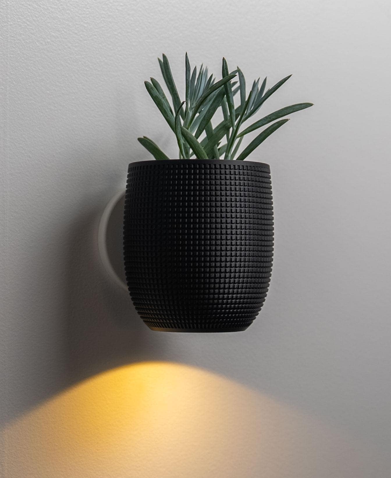 3D Printed Wall Planter Lamp – Modern Textured Plant Holder with Ambient Light