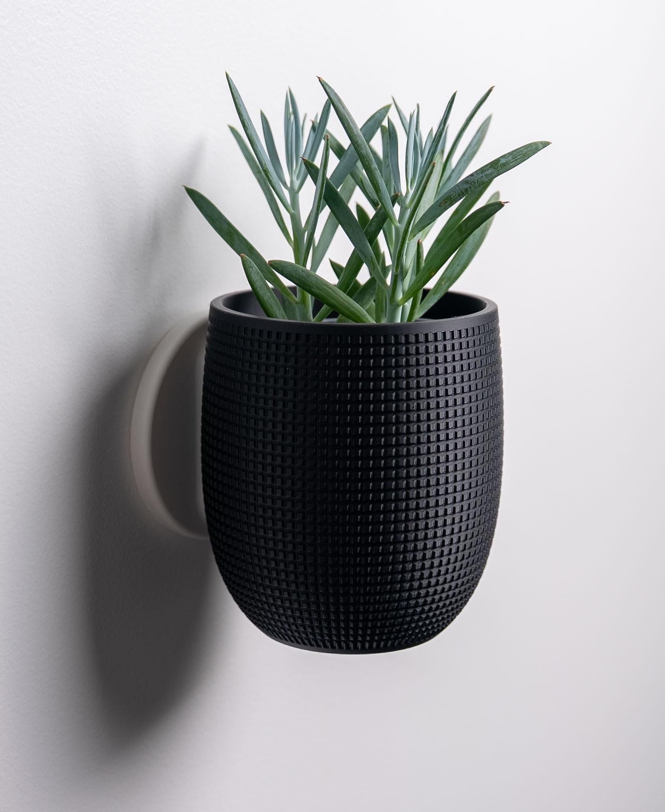 3D Printed Wall Planter Lamp – Modern Textured Plant Holder with Ambient Light