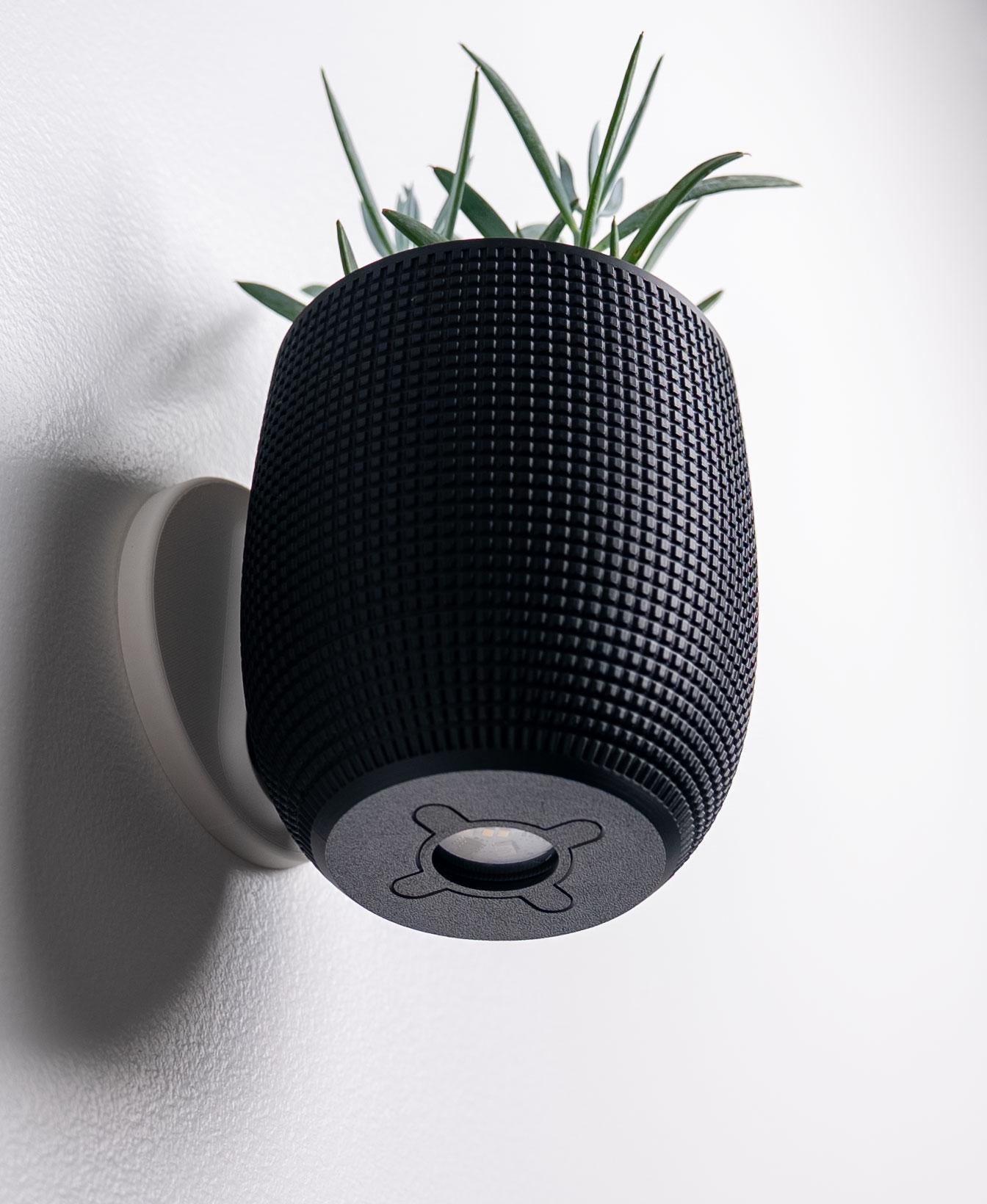 3D Printed Wall Planter Lamp – Modern Textured Plant Holder with Ambient Light